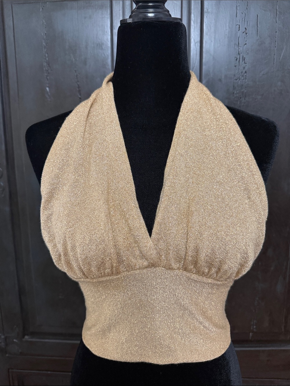 Metallic Gold sweater tube top- size Medium